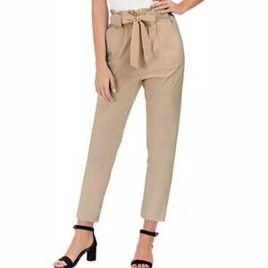 Maison Jules Mid-Rise Cropped Paper Bag Pants NWT Size Large